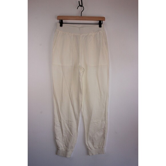 Faherty Women Pants White Arlie Jogger Utility Linen Pull On Stretch Size Medium - Picture 2 of 13